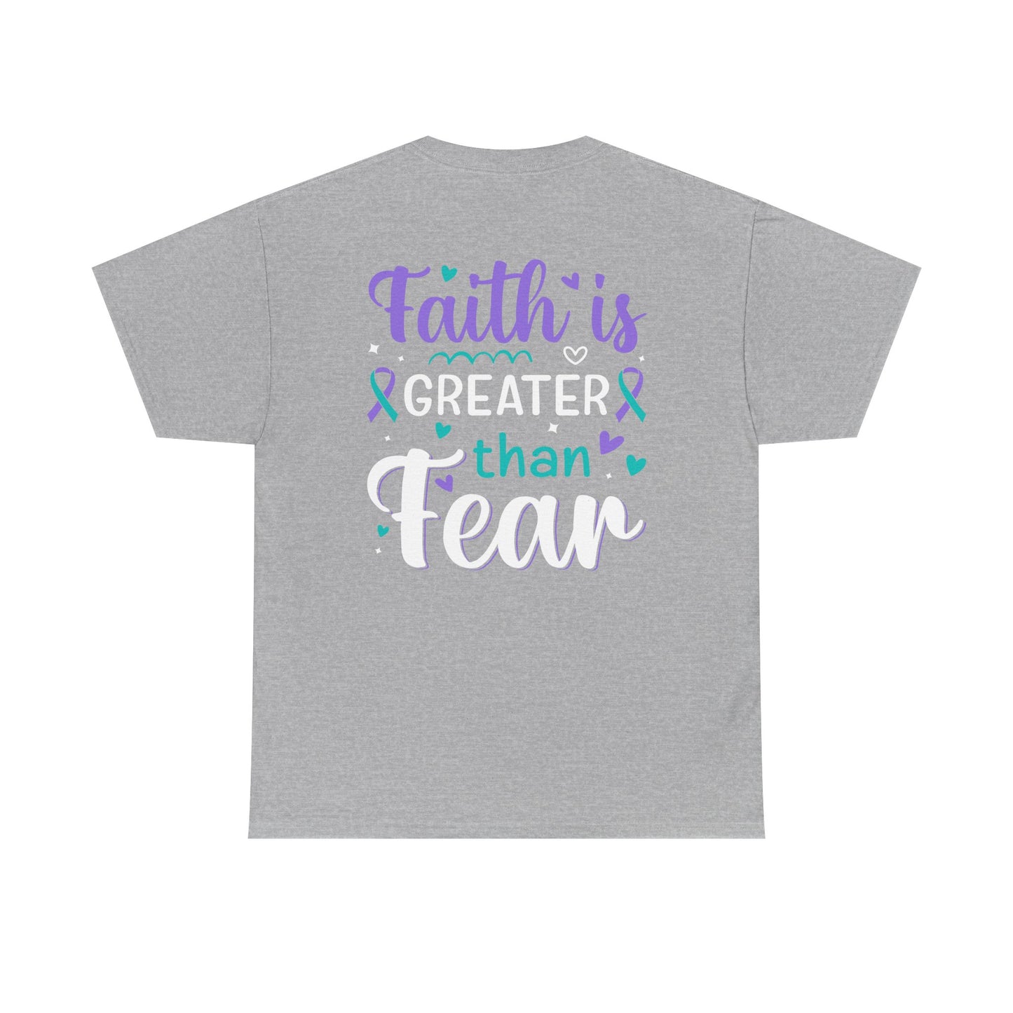 Inspirational Unisex Heavy Cotton Tee - "Faith is Greater than Fear"