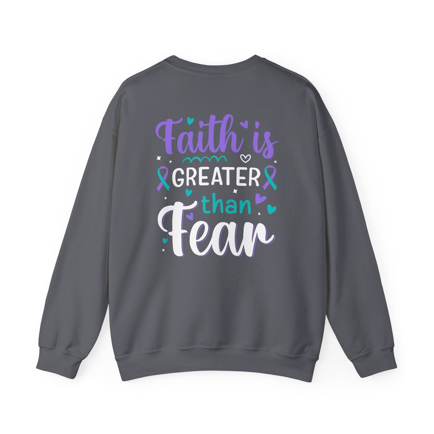 Unisex Heavy Blend Sweatshirt - Faith is Greater than Fear Inspirational Crewneck