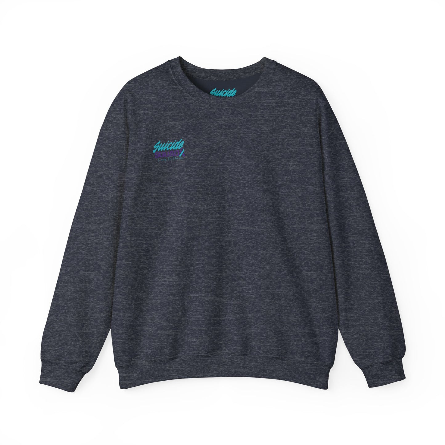 Suicide Awareness Crewneck Sweatshirt – Every Storm Runs Out of Rain Design