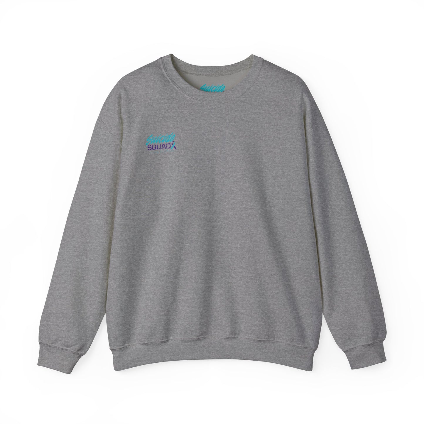 Suicide Awareness Crewneck Sweatshirt – Every Storm Runs Out of Rain Design