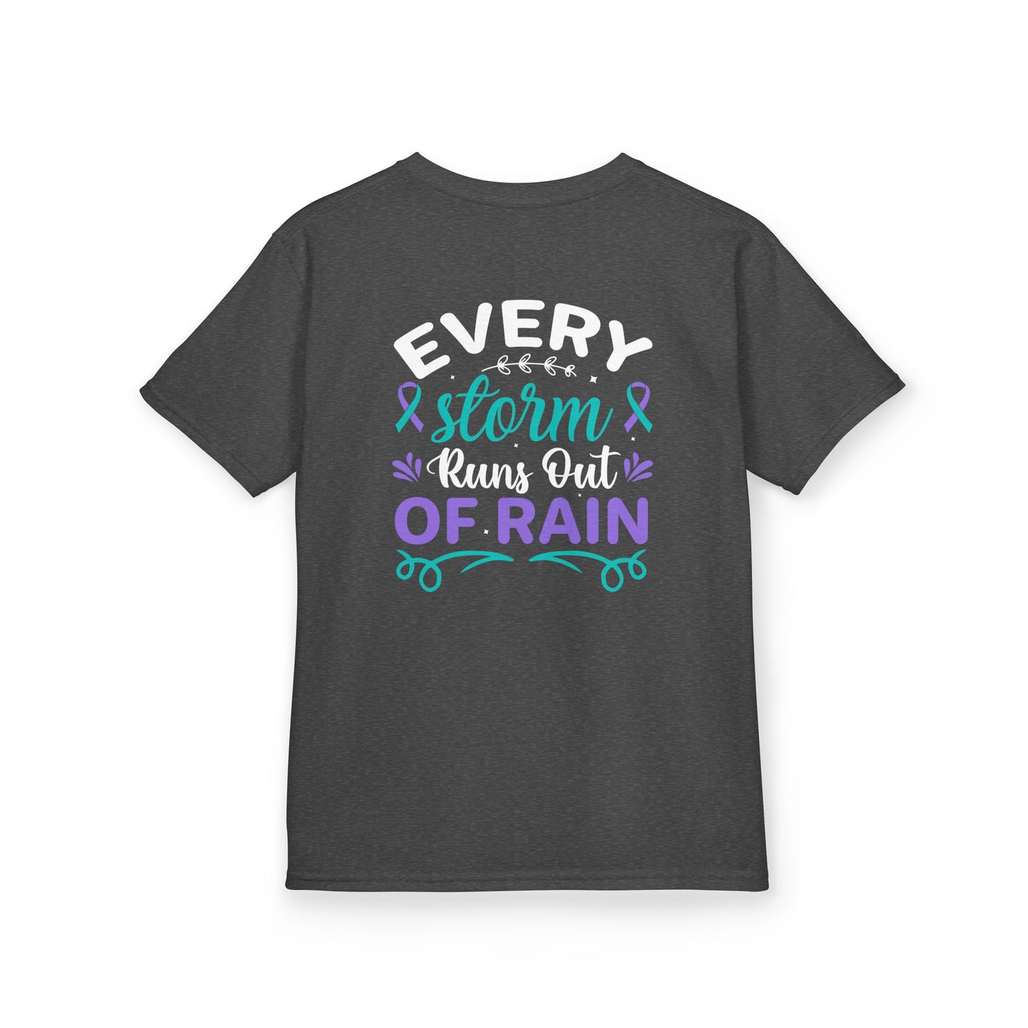 Inspiring Kids Heavy Cotton Tee - "Every Storm Runs Out of Rain"